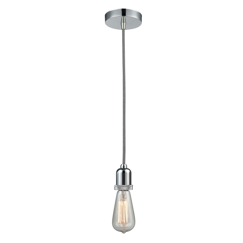 Bare Bulb Mini Pendant shown in the Polished Chrome finish