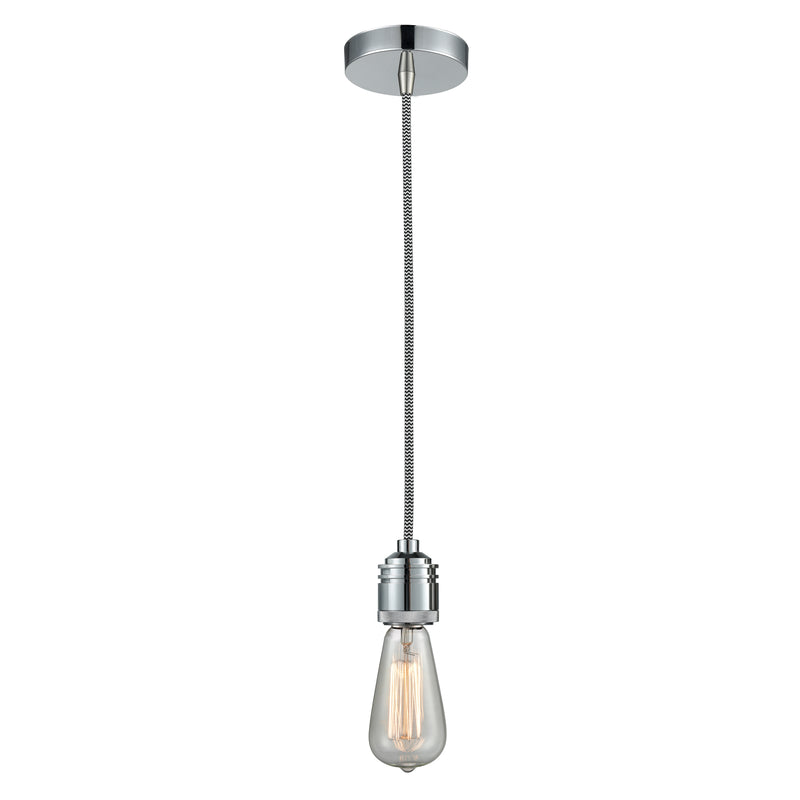 Bare Bulb Mini Pendant shown in the Polished Chrome finish