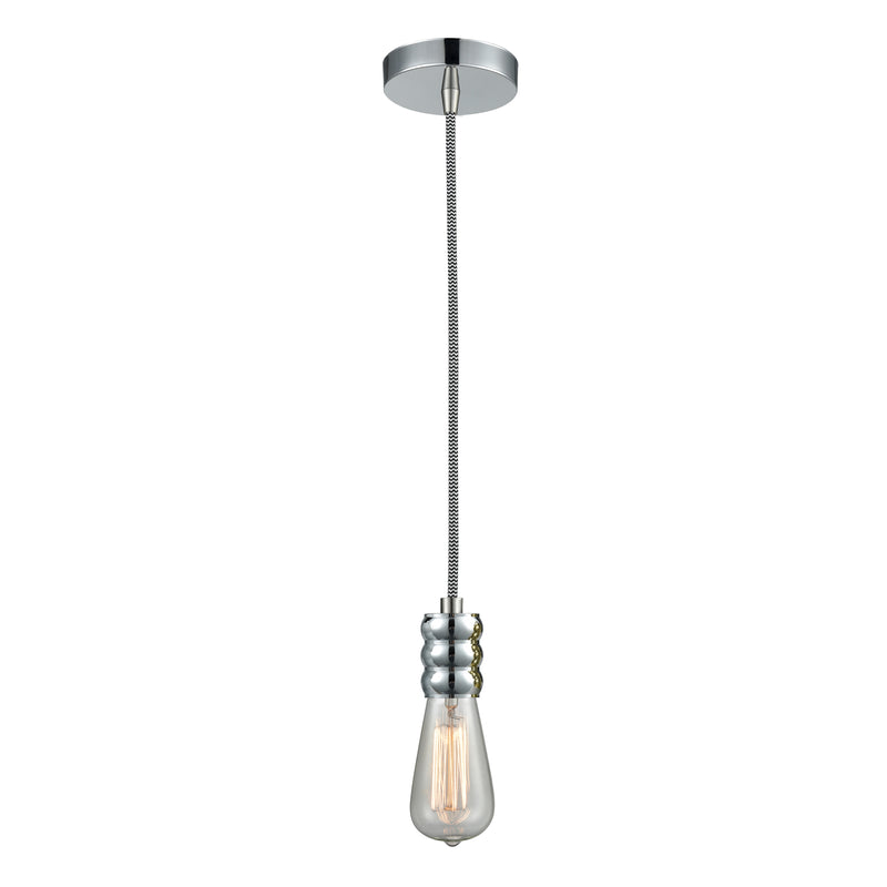 Bare Bulb Mini Pendant shown in the Polished Chrome finish