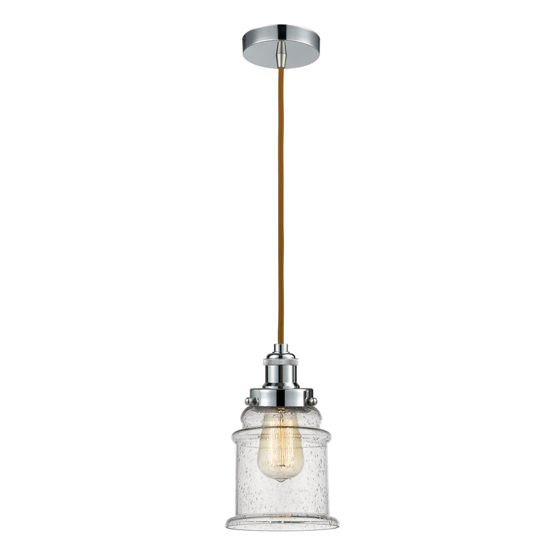 Canton Mini Pendant shown in the Polished Chrome finish with a Seedy shade