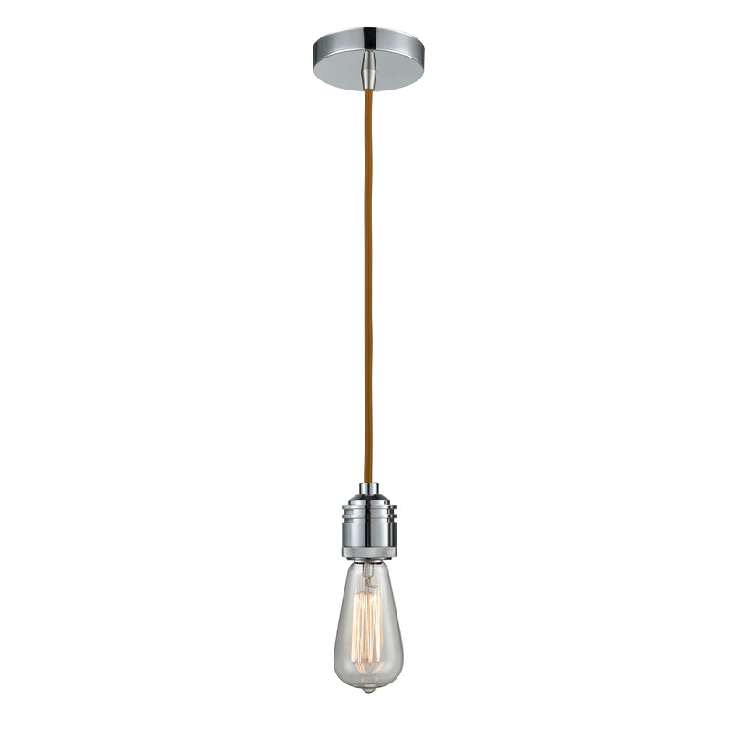 Bare Bulb Mini Pendant shown in the Polished Chrome finish