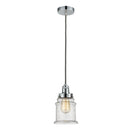 Canton Mini Pendant shown in the Polished Chrome finish with a Seedy shade