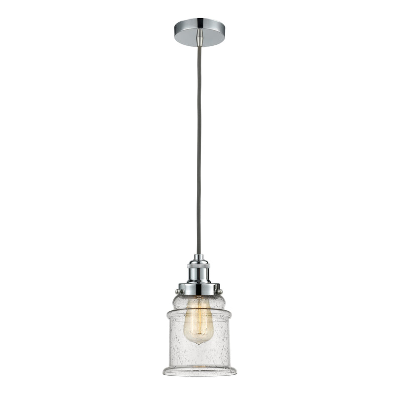 Canton Mini Pendant shown in the Polished Chrome finish with a Seedy shade