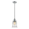 Canton Mini Pendant shown in the Polished Chrome finish with a Seedy shade