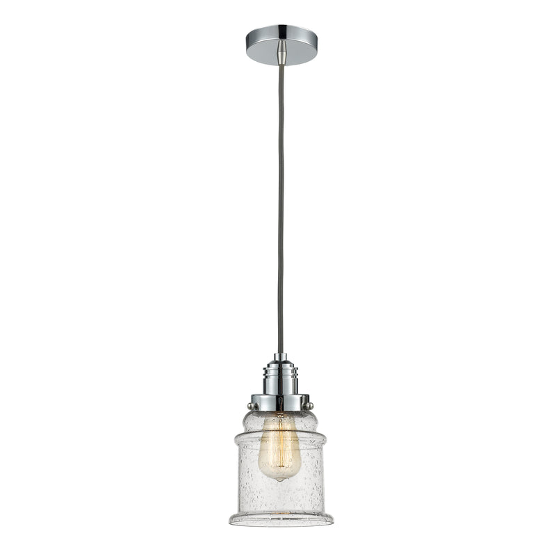 Canton Mini Pendant shown in the Polished Chrome finish with a Seedy shade