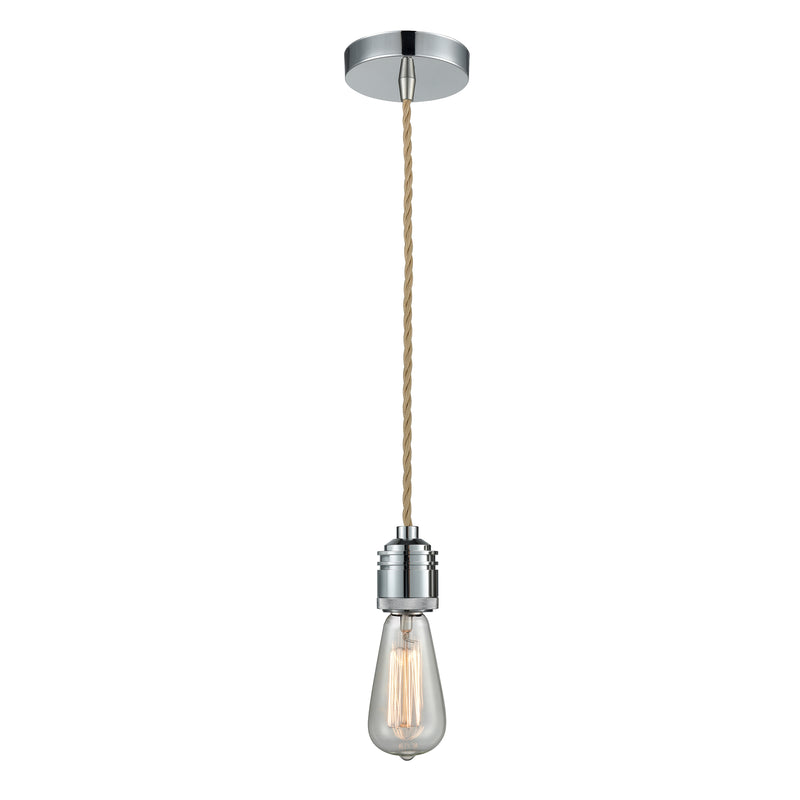 Bare Bulb Mini Pendant shown in the Polished Chrome finish