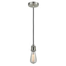 Bare Bulb Mini Pendant shown in the Satin Nickel finish