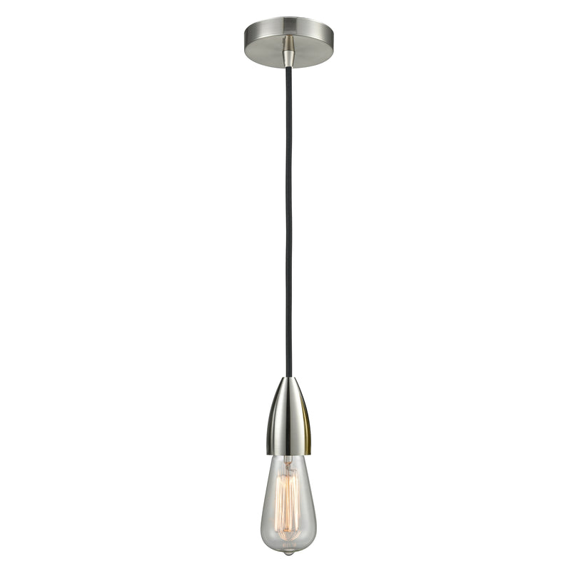 Bare Bulb Mini Pendant shown in the Satin Nickel finish