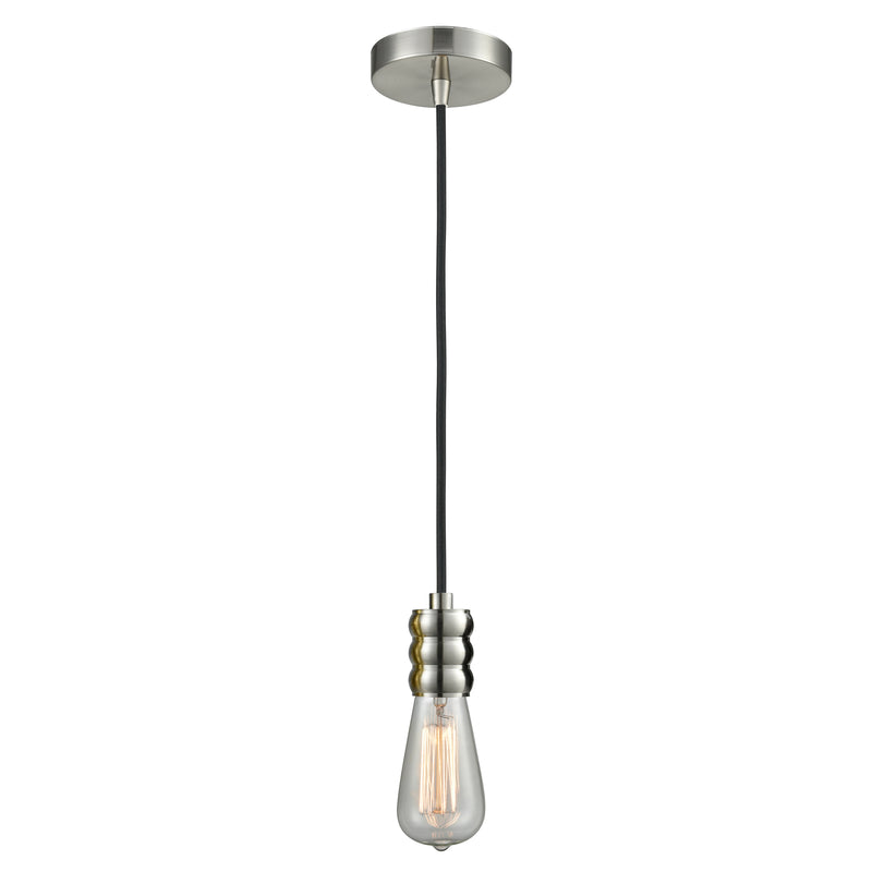 Bare Bulb Mini Pendant shown in the Satin Nickel finish