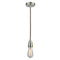 Bare Bulb Mini Pendant shown in the Satin Nickel finish