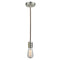 Bare Bulb Mini Pendant shown in the Satin Nickel finish