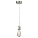 Bare Bulb Mini Pendant shown in the Satin Nickel finish