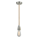 Bare Bulb Mini Pendant shown in the Satin Nickel finish