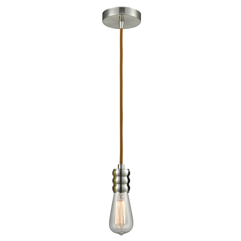 Bare Bulb Mini Pendant shown in the Satin Nickel finish