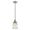 Canton Mini Pendant shown in the Satin Nickel finish with a Seedy shade