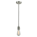 Bare Bulb Mini Pendant shown in the Satin Nickel finish