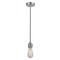 Bare Bulb Mini Pendant shown in the Satin Nickel finish