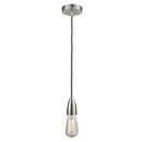 Bare Bulb Mini Pendant shown in the Satin Nickel finish