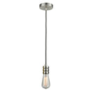 Bare Bulb Mini Pendant shown in the Satin Nickel finish