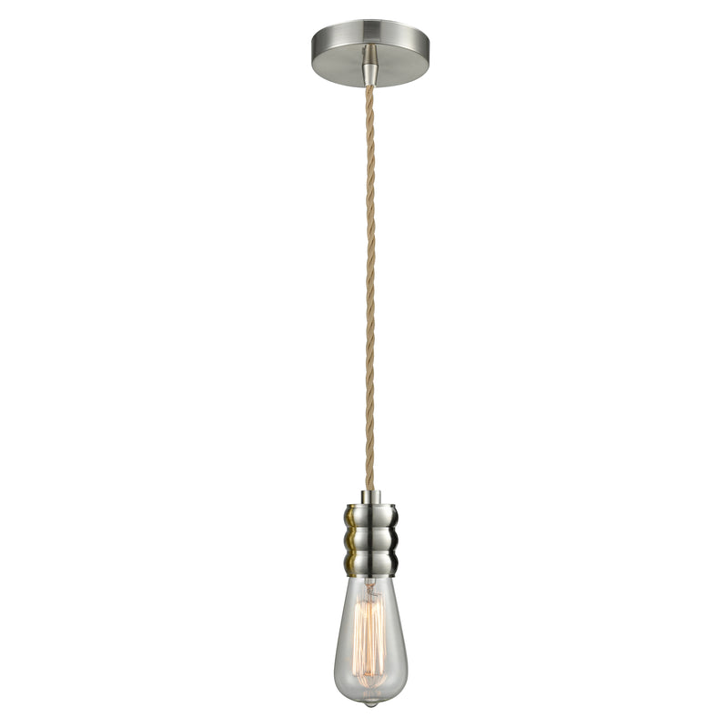 Bare Bulb Mini Pendant shown in the Satin Nickel finish