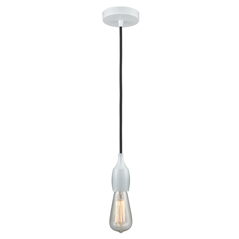 Bare Bulb Mini Pendant shown in the White finish