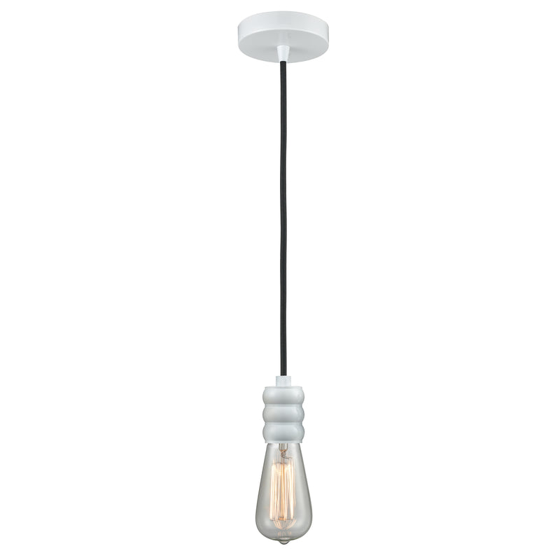 Bare Bulb Mini Pendant shown in the White finish