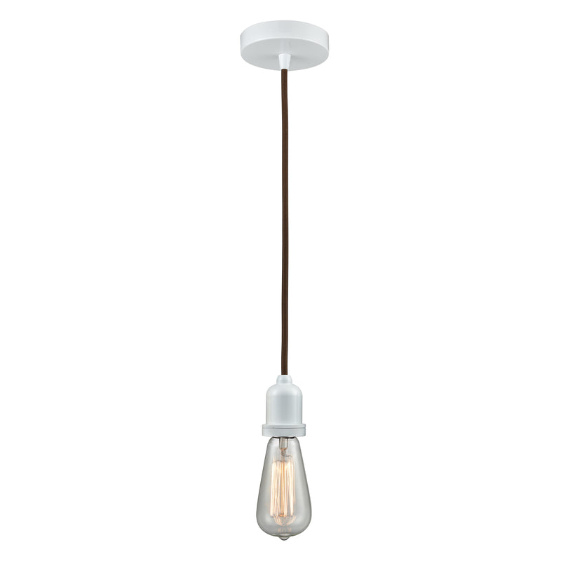 Bare Bulb Mini Pendant shown in the White finish