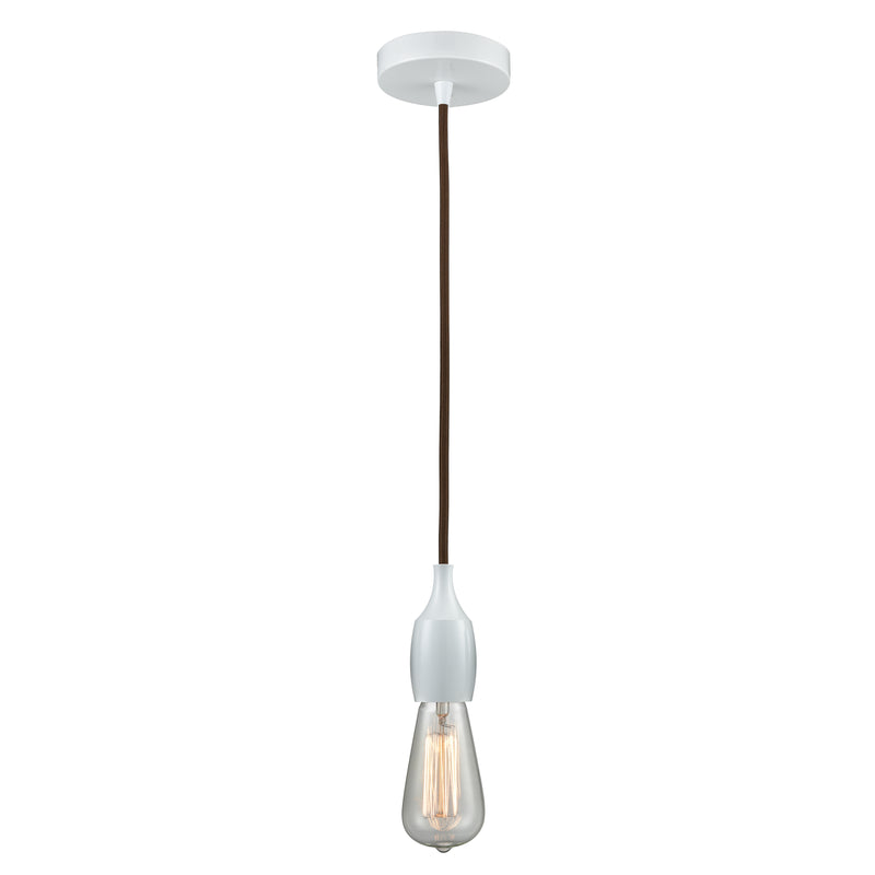 Bare Bulb Mini Pendant shown in the White finish