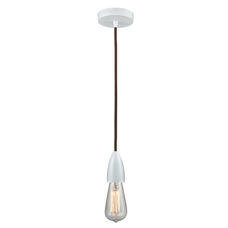 Bare Bulb Mini Pendant shown in the White finish