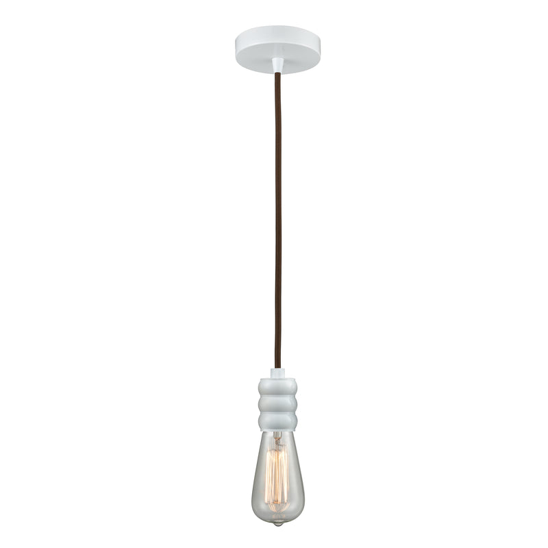 Bare Bulb Mini Pendant shown in the White finish