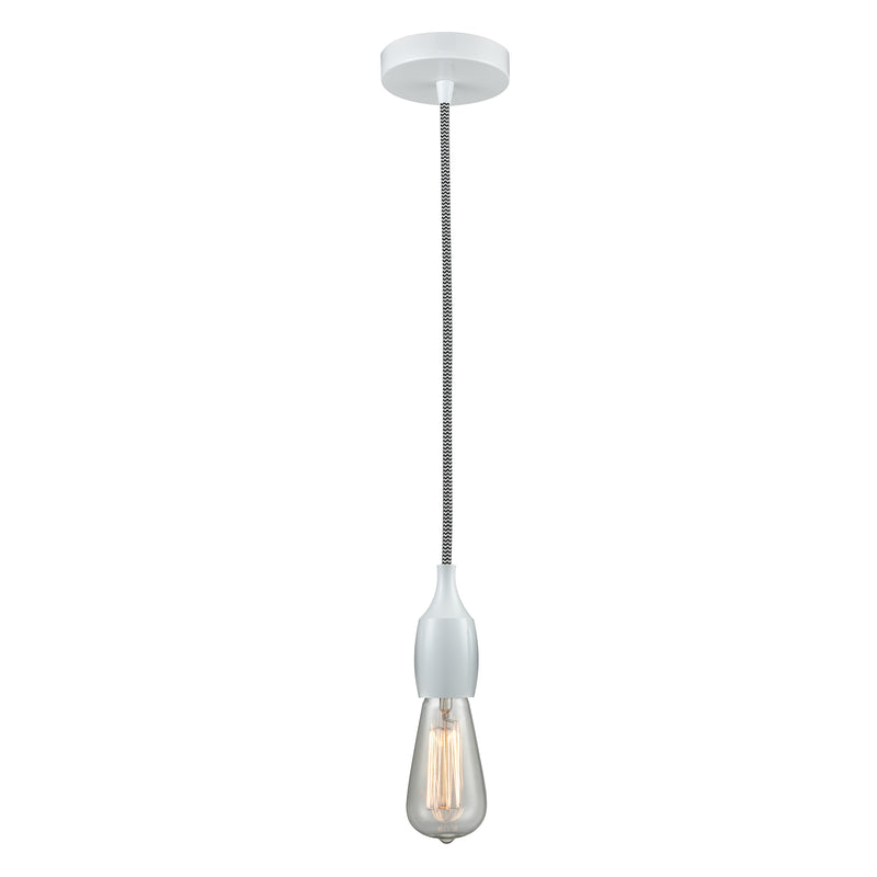 Bare Bulb Mini Pendant shown in the White finish