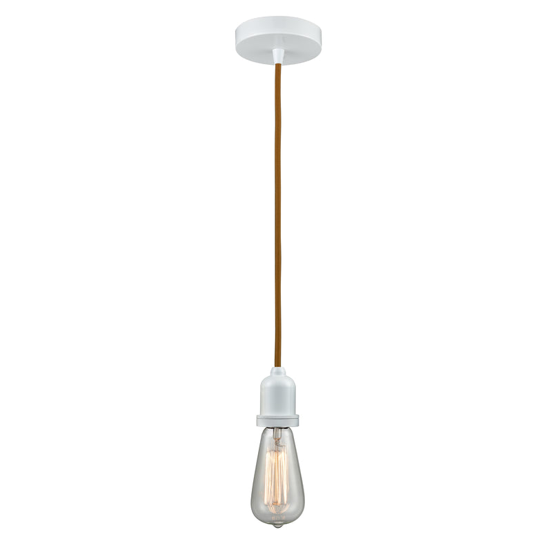 Bare Bulb Mini Pendant shown in the White finish