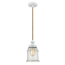 Canton Mini Pendant shown in the White finish with a Seedy shade