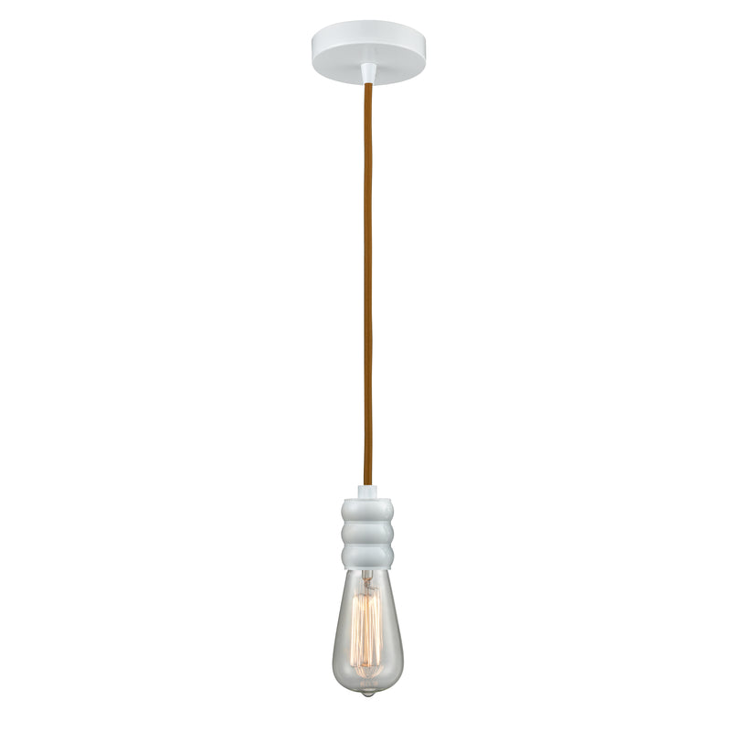 Bare Bulb Mini Pendant shown in the White finish