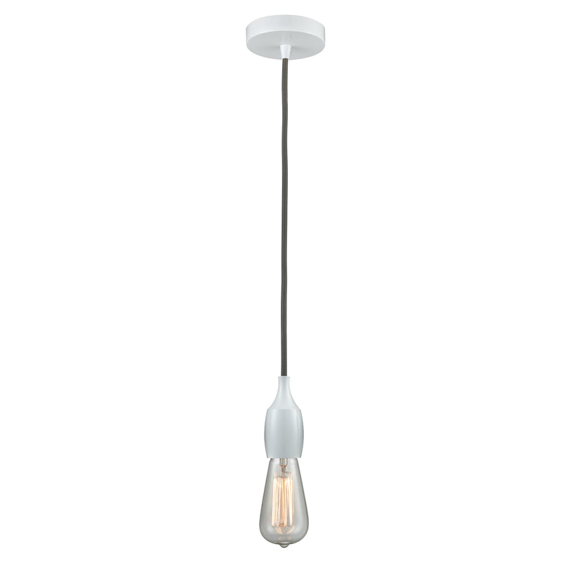 Bare Bulb Mini Pendant shown in the White finish