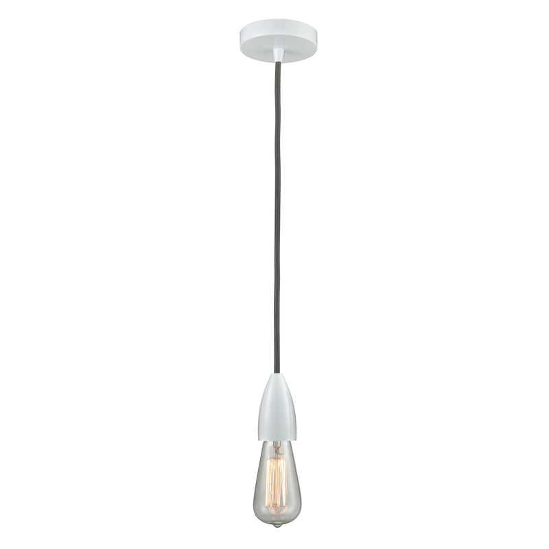 Bare Bulb Mini Pendant shown in the White finish