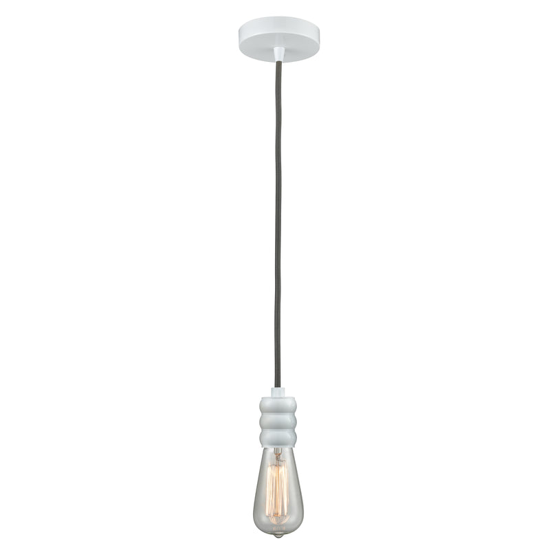 Bare Bulb Mini Pendant shown in the White finish