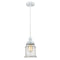 Canton Mini Pendant shown in the White finish with a Seedy shade