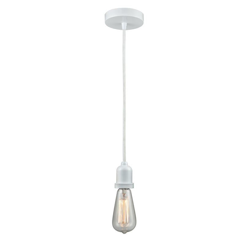 Bare Bulb Mini Pendant shown in the White finish