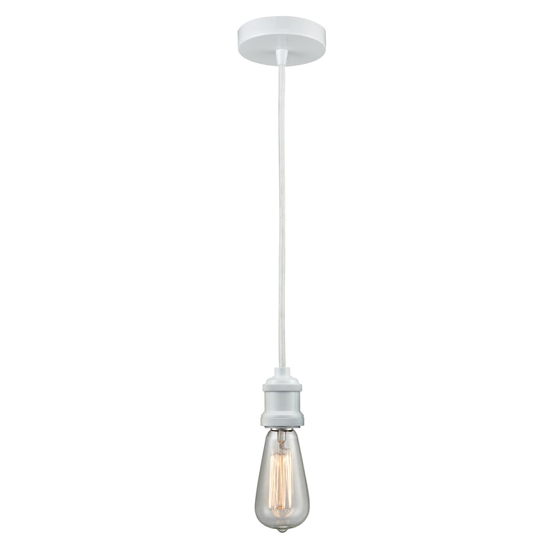 Bare Bulb Mini Pendant shown in the White finish