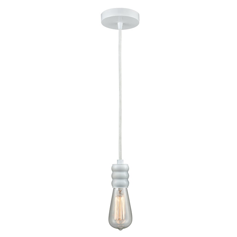 Bare Bulb Mini Pendant shown in the White finish