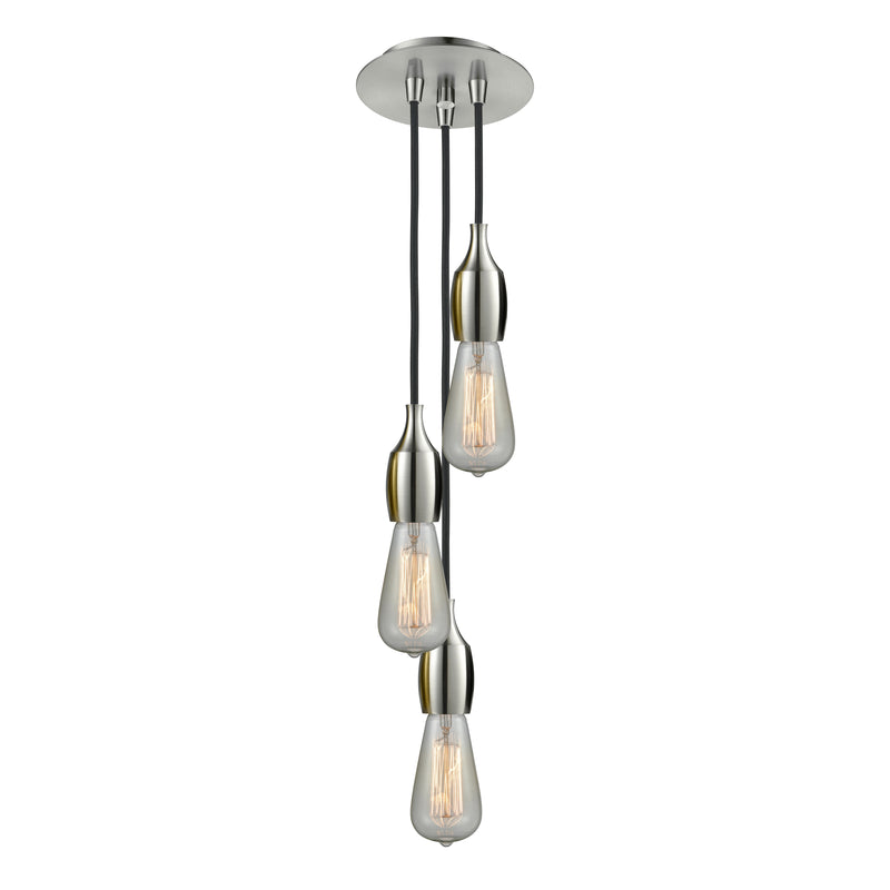 Bare Bulb Multi-Pendant shown in the Brushed Satin Nickel finish