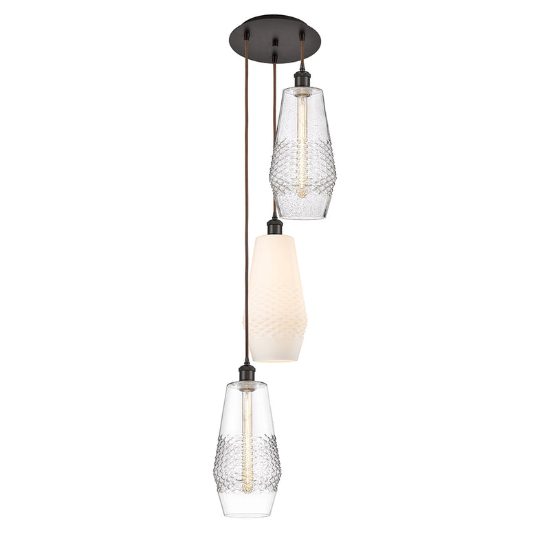 Innovations Lighting Windham 3 Light 13" Multi-Pendant 113B-3P-OB-G680-MU