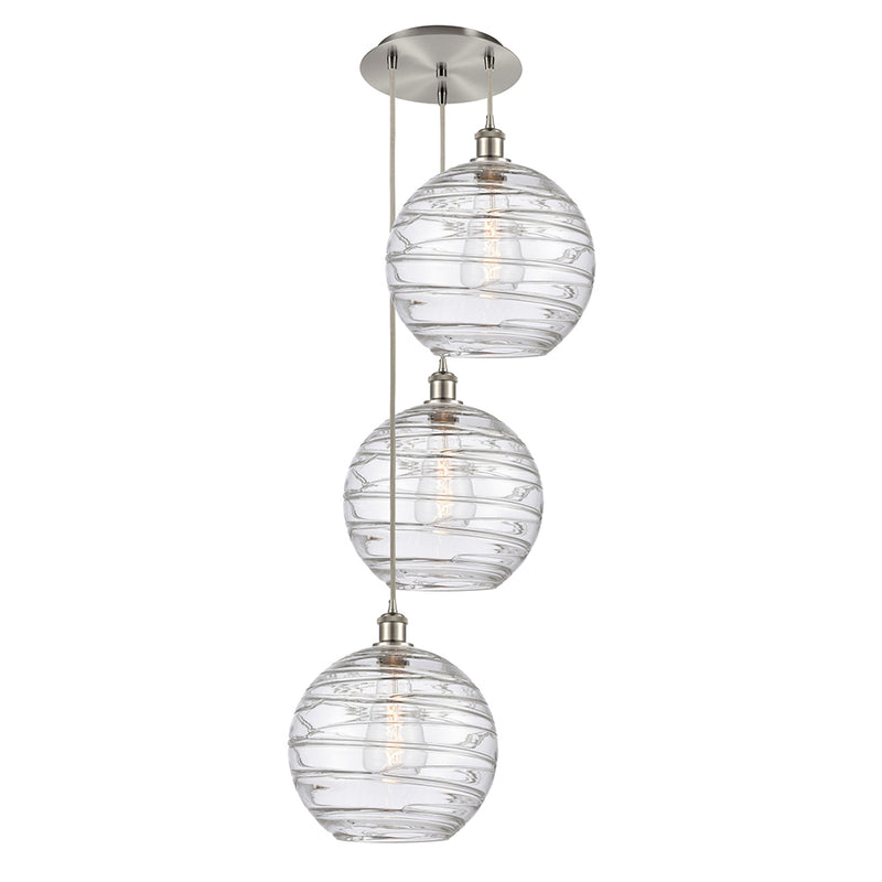 Innovations Lighting Athens Deco Swirl 3 Light 18" Multi-Pendant 113B-3P-SN-G1213-12