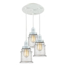 Canton Multi-Pendant shown in the White finish with a Seedy shade