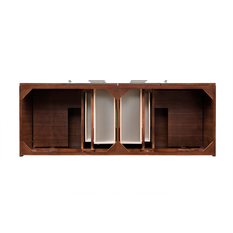 James Martin Metropolitan 60" Double Vanity American Walnut with 3 cm Carrara White Top 850-V60D-AWT-3OCAR