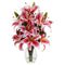 Nearly Natural Rubrum Lily with Decorative Vase