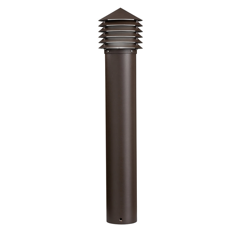 Kichler 2800K Louvered LED Bollard Textured Architectural Bronze 16130AZT28