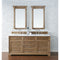 James Martin Savannah 72" Double Vanity Cabinet Driftwood with 3 cm Classic White Quartz Top 238-104-5711-3CLW