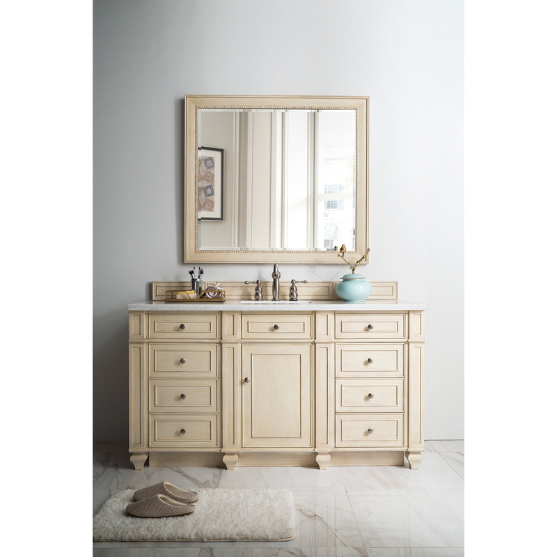 James Martin Bristol 60" Single Vanity Vintage Vanilla with 3 cm Arctic Fall Solid Surface Top 157-V60S-VV-3AF